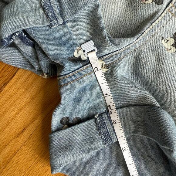 Disney Parks Mickey Mouse Denim Jean Short Overalls Size L (Juniors) - Picture 10 of 12